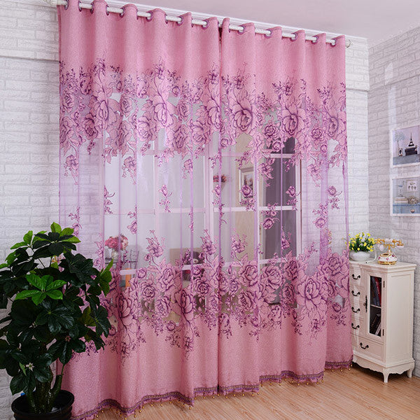 tulle in Translucidus window curtain Jacquard embroidered volie sheer curtains for living room the bedroom panel