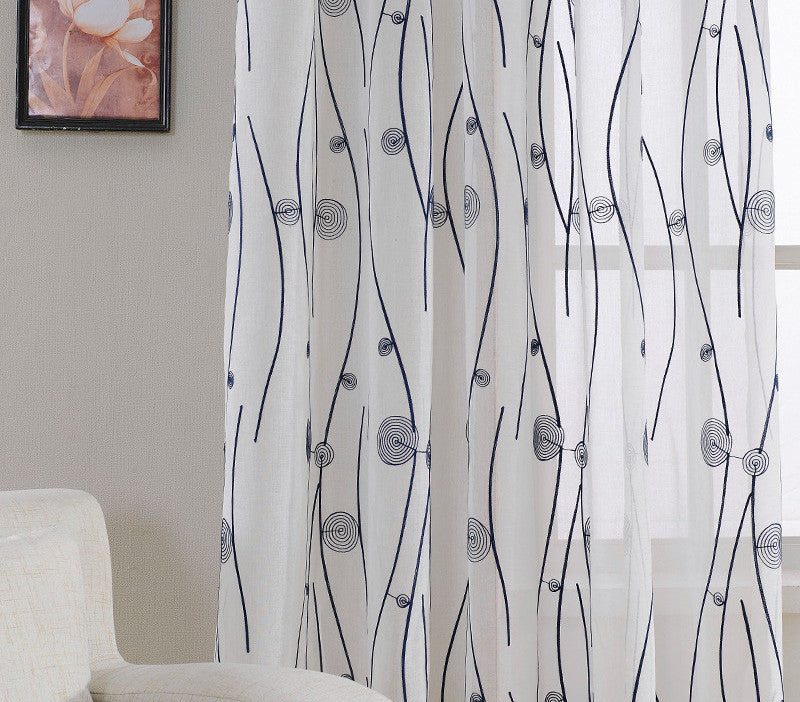 Top Finel Natural Embroidered Sheer Curtains for Living Room Bedroom Elegant Yarn Curtains Embroidery White Voile Curtains Panel