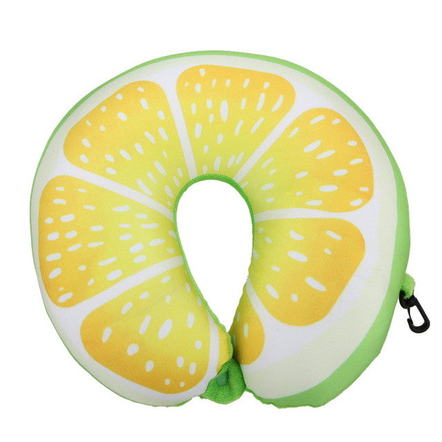 U Shaped Neck Protection Pillow Watermelon Lemon Kiwi Orange Fruit Pillows Nanoparticles Massage Neck Pillow Travel Pillow Neck