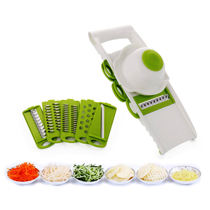 WALFOS Mandoline Slicer Vegetables Cutter with 5 Stainless Steel Blade Carrot Grater Onion Dicer Slicer Kitchen Accessories