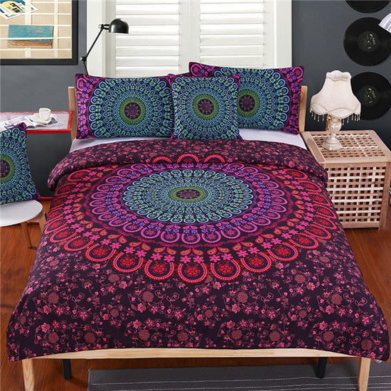 BeddingOutlet Mandala Bedding Set Posture Million Romantic Soft Bedclothes Twill Bohemain Duvet Cover Set with Pillowcases 4pcs