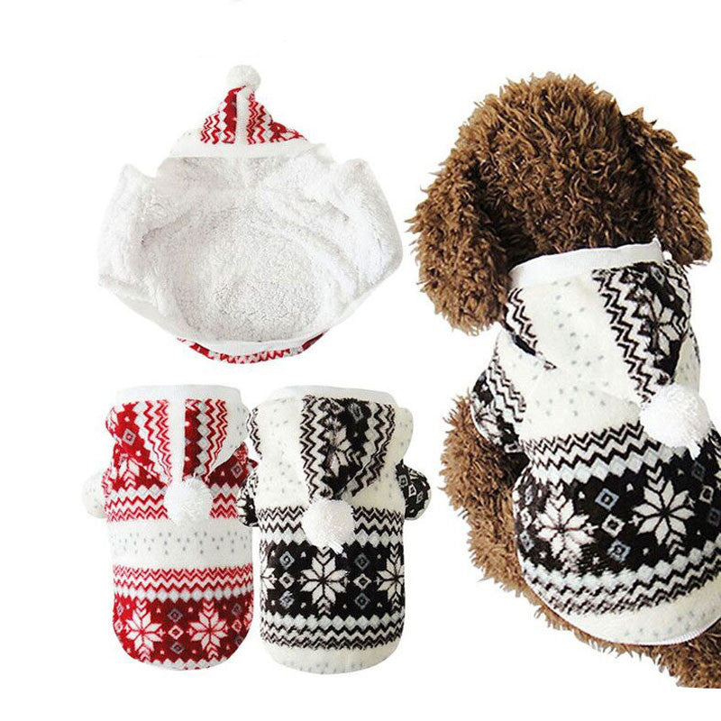 Winter Pet Clothes Cozy Snowflake Soft Dog Clothes jacket Cat Costume Teddy Hoodie Dog Coat Pet Clothing