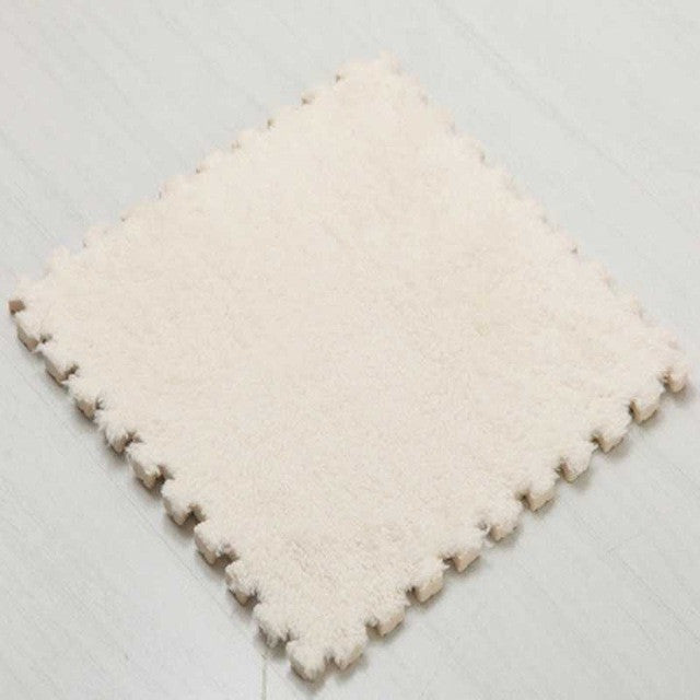 8pcs Soft Warm Puzzle Baby Crawling Mat EVA Foam Shaggy Velvet Carpet Floor Mats Plush Fabric Carpet Area Rug Room 30cm/piece