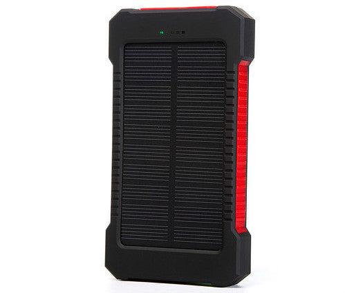 Waterproof 10000Mah Solar Power Bank Solar Charger Dual USB Power Bank with LED Light for iPhone 6 Plus Mobile Phone