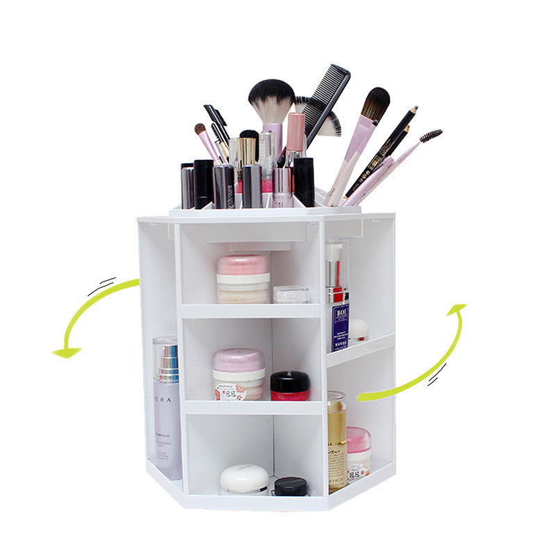 Fashion 360-degree Rotating Makeup Organizer Box Brush Holder Jewelry Organizer Case Jewelry Makeup Cosmetic Storage Box