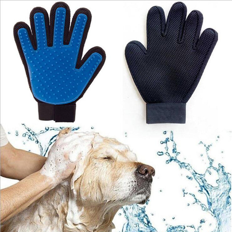 True Touch Glove Deshedding Gentle Efficient Pet Grooming Dogs Bath Pet Supplies Blue Pet Brush Glove