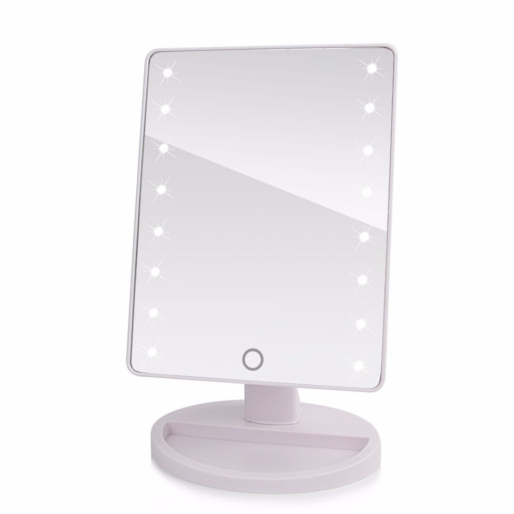 360 Degree Rotation Touch Screen Makeup Mirror Cosmetic Folding Portable Compact Pocket With LED Lights Makeup Tool