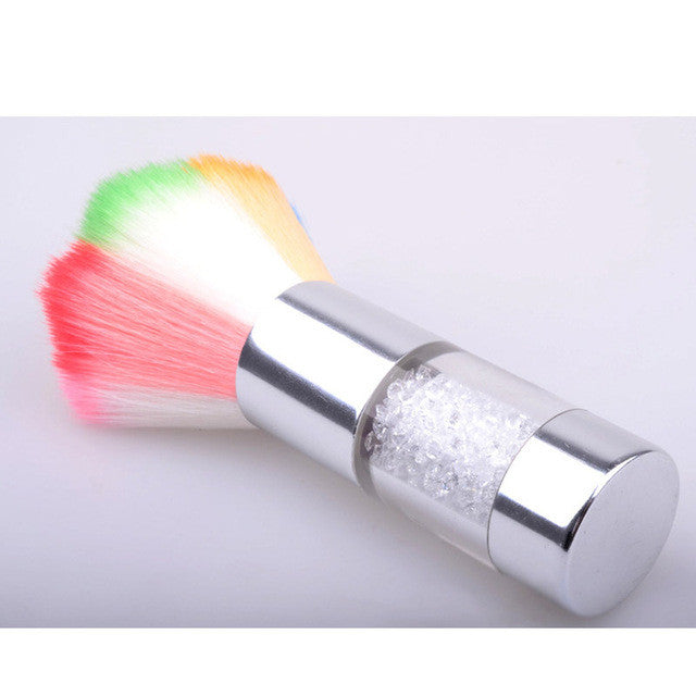 Colorful Nail Dust Brushes Acrylic UV Nail Gel Powder Nail Art Dust Remover Brush Cleaner Rhinestones Makeup Foundation Tool