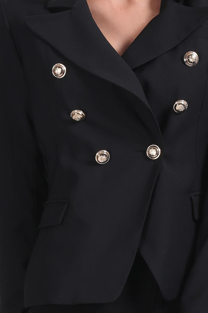 Double Breasted Blazer Coat Elegant Slim Suit Jacket - CELEBRITYSTYLEFASHION.COM.AU - 2