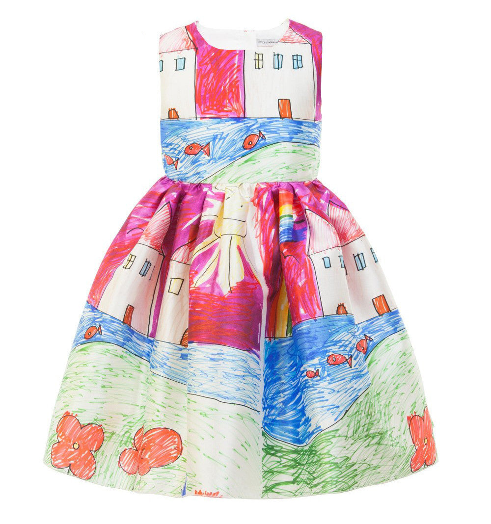 Girl Dress Brand Princess Dress Girl Designer Character Painting Kids Dresses for Girls Clothes - CelebritystyleFashion.com.au online clothing shop australia