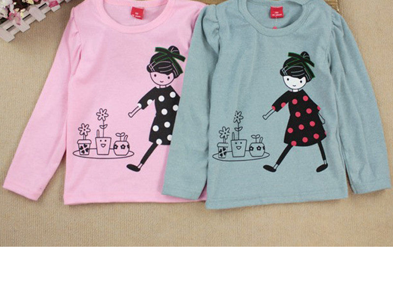 Kids Toddler Clothes Baby Girls Clothing Cartoon Girl Print Long Sleeve T shirts Casual Blouse Tops Children's Clothing - CelebritystyleFashion.com.au online clothing shop australia