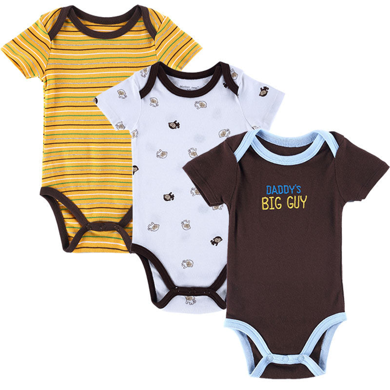 3 PCS/LOT Baby Boy Clothes Newborn Baby Romper Set Short Sleeved Cotton Baby Romper Toddler Underwear Infant Clothing - CelebritystyleFashion.com.au online clothing shop australia