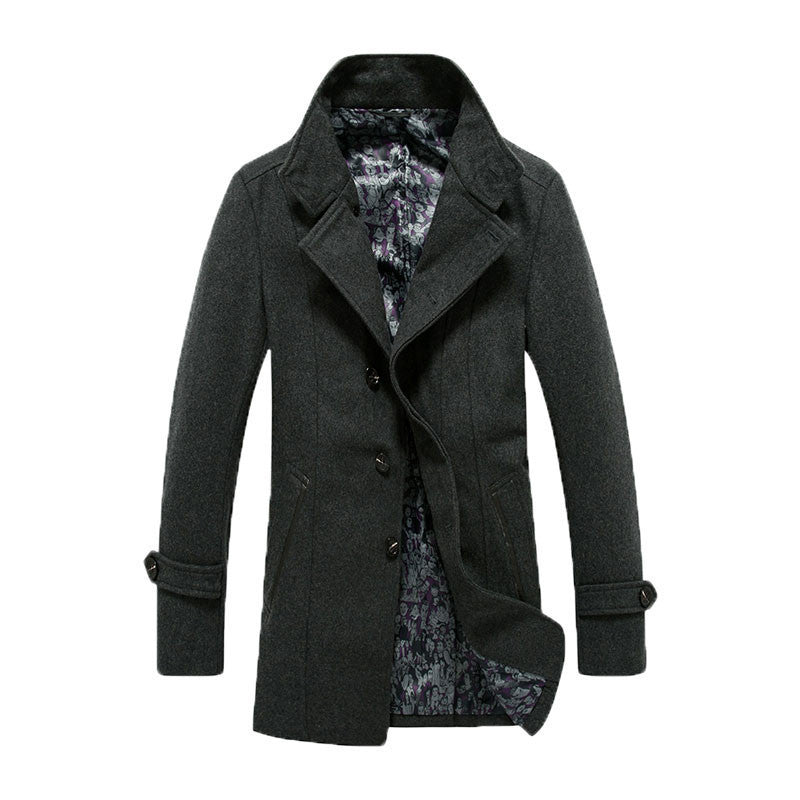 Brand Winter Mens Coat Wool Blend Long Solid Mens Clothing Fashion Casual Mens Blend GQ16-537 - CelebritystyleFashion.com.au online clothing shop australia