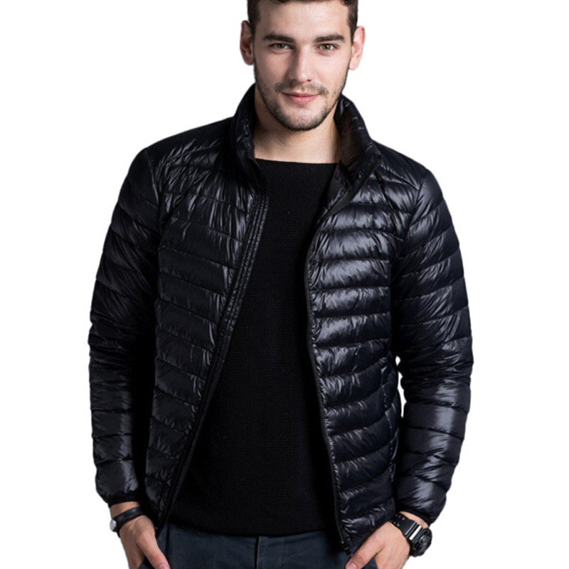 Men casual warm Jackets solid thin breathable Winter Jacket Mens outwear Coat Lightweight parka Plus size XXXL - CelebritystyleFashion.com.au online clothing shop australia