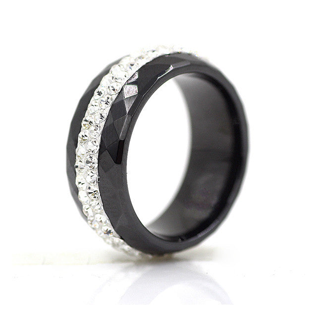 High Quality Black And White Simple Style Comly Crystal Ceramic Rings for Women - CelebritystyleFashion.com.au online clothing shop australia