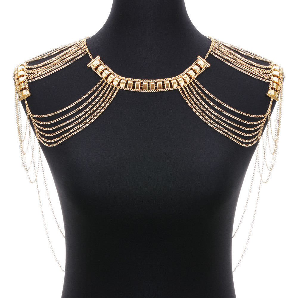 Classic Style Jewelry Statement Necklace Body Chain Shoulder Chain Fashion Alloy Multilayer Tssel Necklace For Women - CelebritystyleFashion.com.au online clothing shop australia