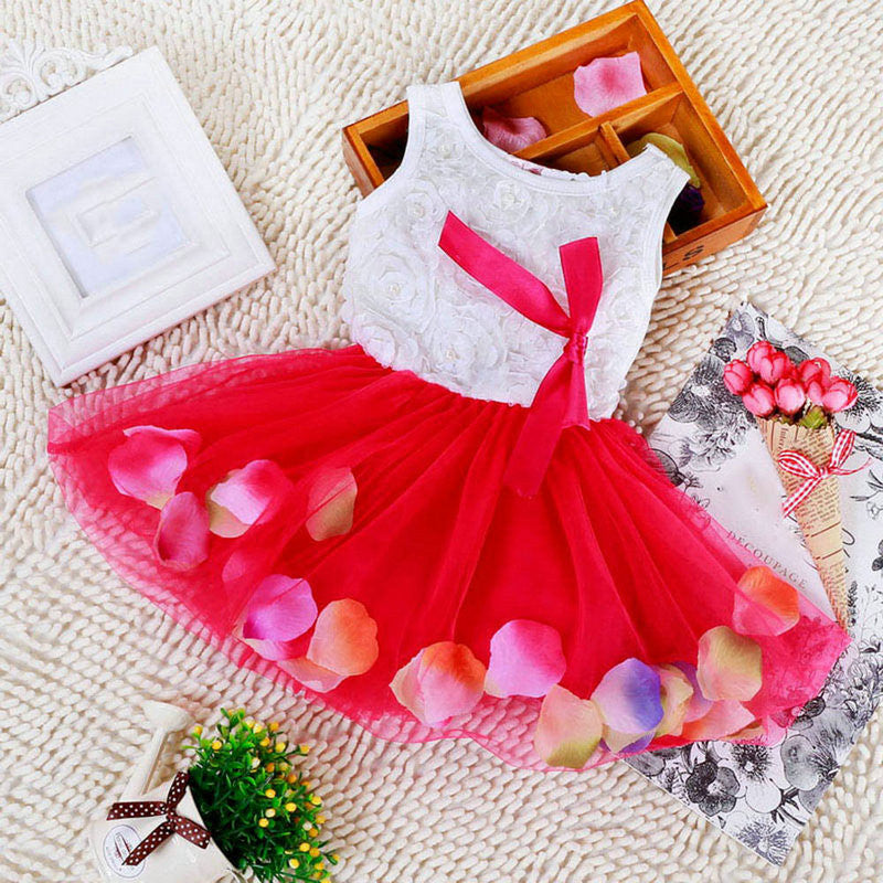 5 Color New Summer Cotton Baby Aestheticism Fairy Tale Petals Colorful Dress Chiffon Princess Newborn Baby Dresses - CelebritystyleFashion.com.au online clothing shop australia