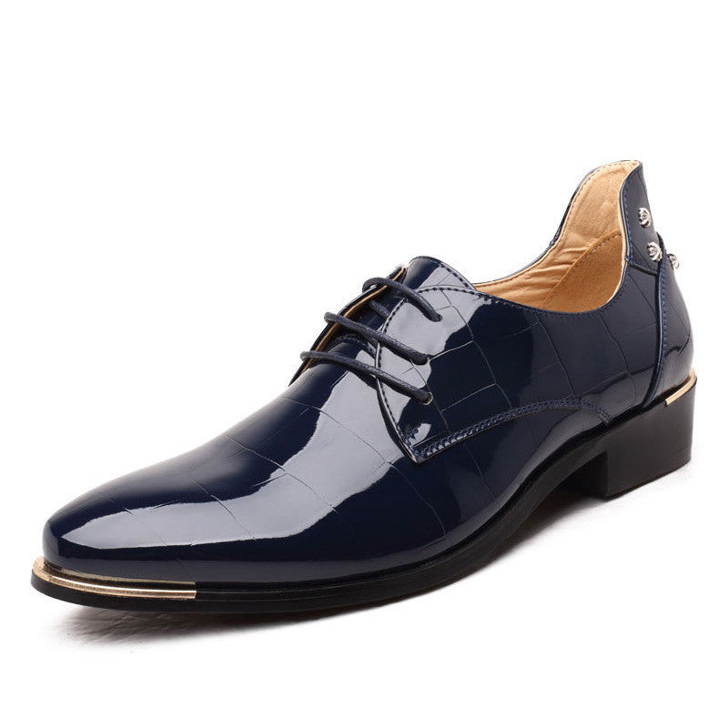 New Fashion Men Leather Shoes Oxfords Spring/Autumn Men Casual Flat Patent Leather Oxford Shoes For Men Pointed Toe BRM-424 - CelebritystyleFashion.com.au online clothing shop australia