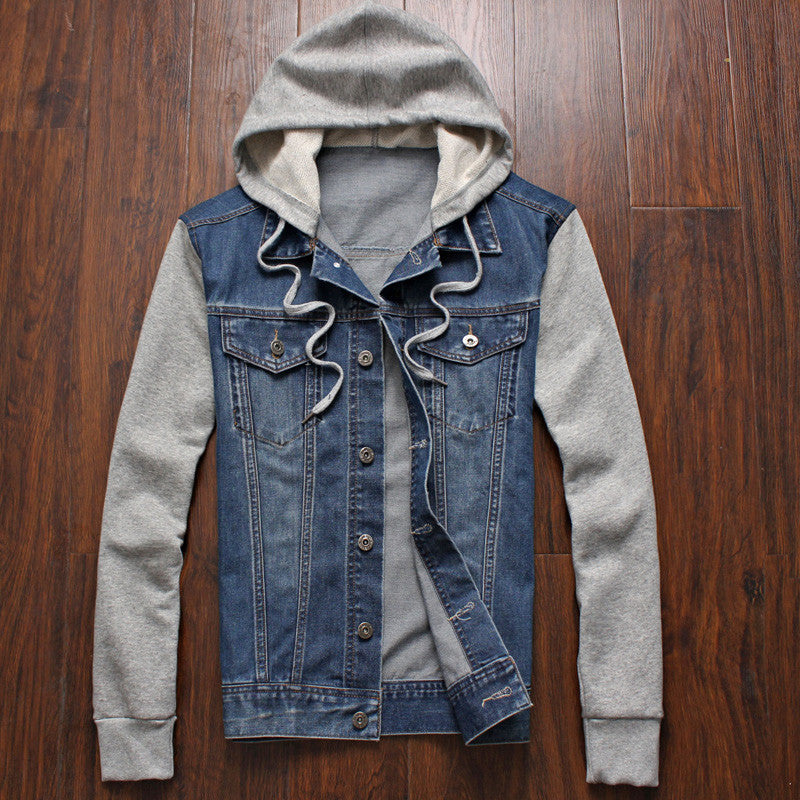 Denim Jacket men hooded sportswear Outdoors Casual fashion Jeans Jackets Hoodies Cowboy Mens Jacket and Coat Plus Size 4XL 5XL - CelebritystyleFashion.com.au online clothing shop australia