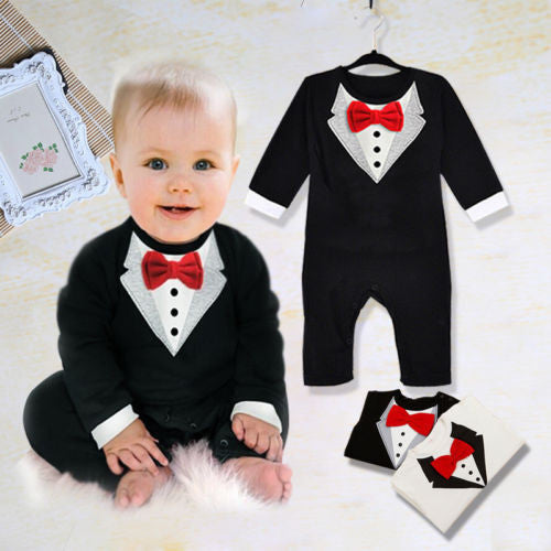 New Baby Kid Boy Cotton Gentleman Jumpsuit Romper Bodysuit Clothes Outfit 4Sizes - CelebritystyleFashion.com.au online clothing shop australia