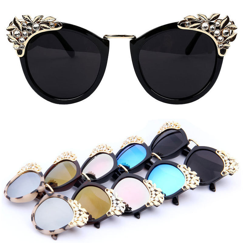 New Women Luxury Brand Sunglasses Jewelry Flower Rhinestone Decoration Sun glasses Vintage Shades Eyewear - CelebritystyleFashion.com.au online clothing shop australia