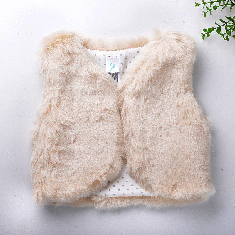 autumn winter Baby sleeveless faux fur vest baby girl winter waistcoat fur vest for baby clothing - CelebritystyleFashion.com.au online clothing shop australia