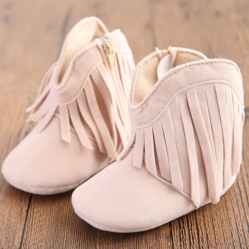 Moccasin Moccs Newborn Baby Girl Boy Kids Prewalker Solid Fringe Shoes Infant Toddler Soft Soled Anti-slip Boots Booties 0-1Yea - CelebritystyleFashion.com.au online clothing shop australia