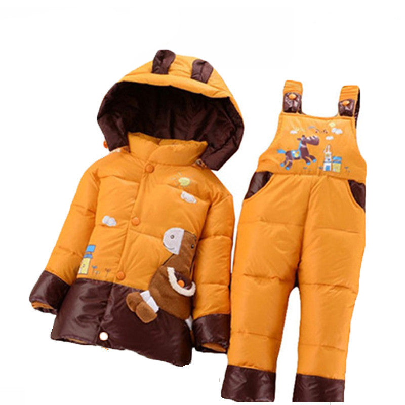 winter children clothing sets duck down jacket sets pants-jacket hooded baby girls winter jacket & coat Pony pattern - CelebritystyleFashion.com.au online clothing shop australia