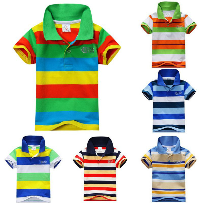 Summer 1-7Y Baby Children Boys Striped T-shirts Kids Tops Tee Polo Shirts Clothing - CelebritystyleFashion.com.au online clothing shop australia