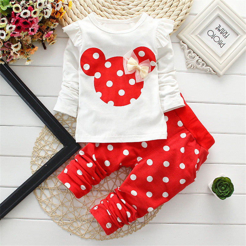 kids clothes girl baby long rabbit sleeve cotton Minnie casual suits baby clothing retail children suits Free shipping - CelebritystyleFashion.com.au online clothing shop australia