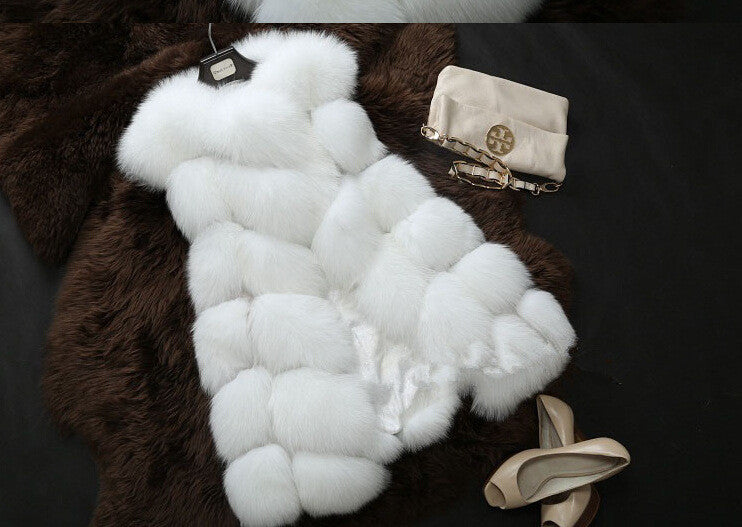 New Winter Coat Women Fur Vest With a Pocket High-Grade Faux Fur Coat Leisure Women Fox Fur Long Vest Plus Size:S-XXXXL - CelebritystyleFashion.com.au online clothing shop australia