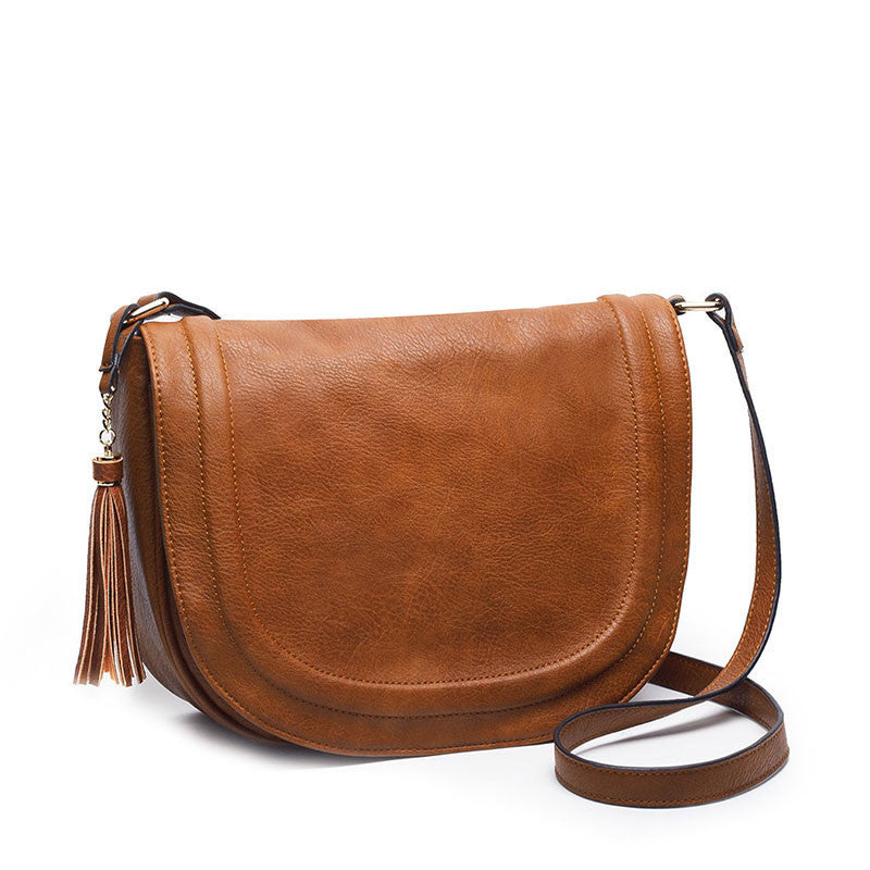 casual crossbody bag soft cover solid saddle tassel women messenger bags high quality shoulder bag for women - CelebritystyleFashion.com.au online clothing shop australia