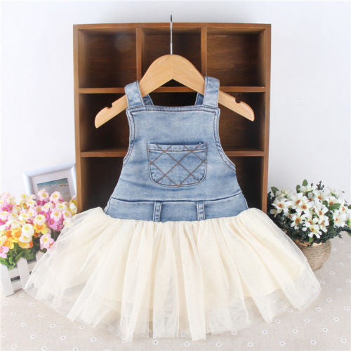 Kids Baby Girls Toddler Summer Overalls Denim Frilly Tutu Dress 6M-4Y Outfits - CelebritystyleFashion.com.au online clothing shop australia