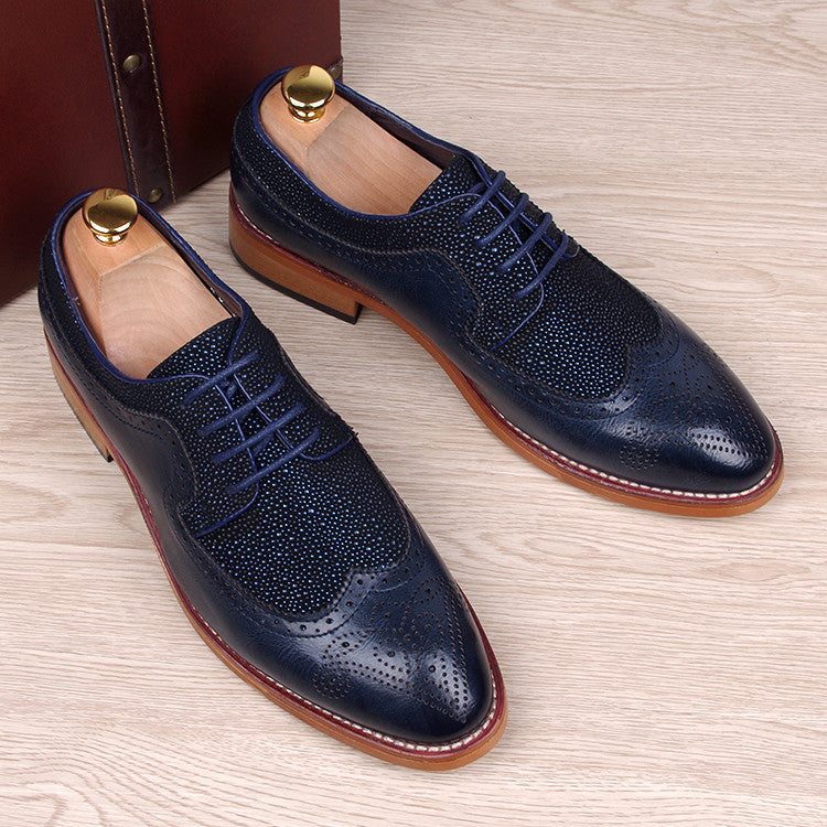 England fashion men genuine leather brogue shoes pointed toe carved bullock flats shoe casual vintage breathable comfortable man - CelebritystyleFashion.com.au online clothing shop australia