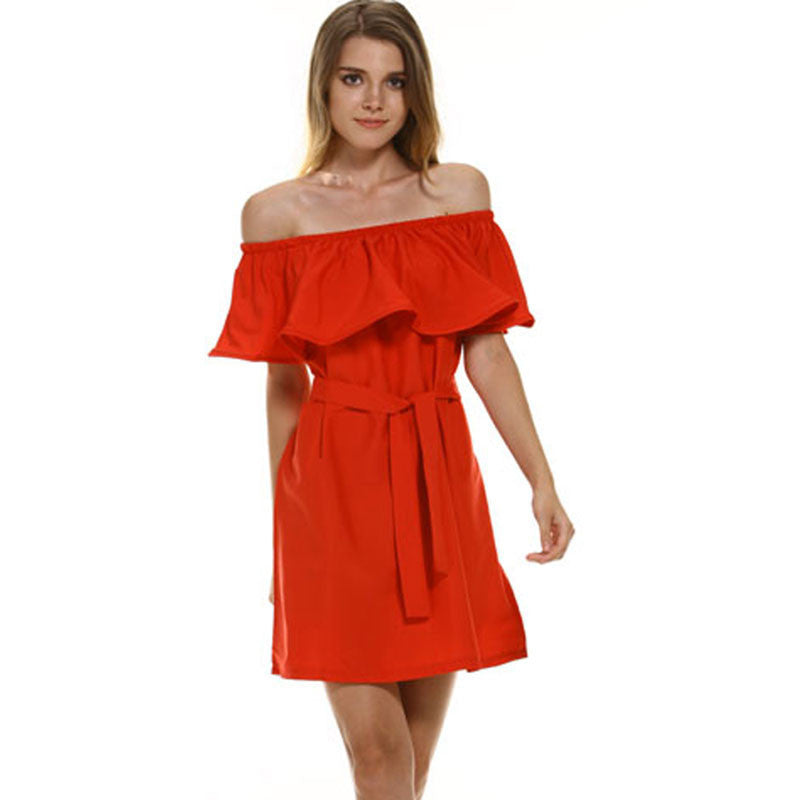 Fashion Brand Summer Dress Women Off Shoulder Dress Sleeveless Ruffles Cross Straps Dresses Candy Color Party Dresses - CelebritystyleFashion.com.au online clothing shop australia