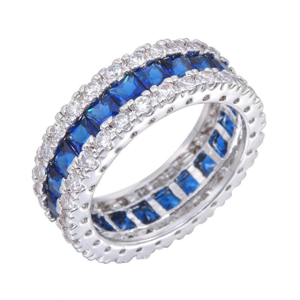 blue Zircon Women Men Finger Ring White Gold Filled Wedding Party Engagement Rings Sapphire Jewelry Bijoux RW0411 - CelebritystyleFashion.com.au online clothing shop australia