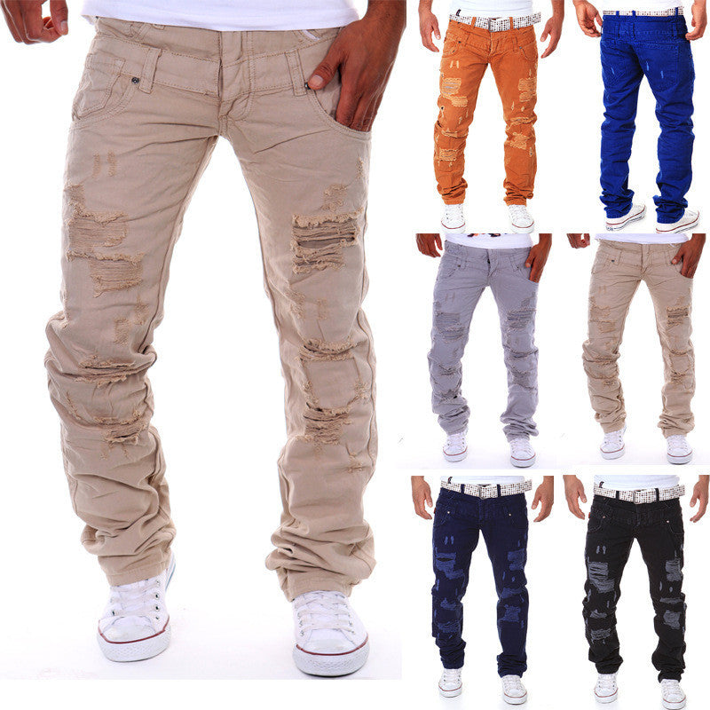 hip hop brand ripped jeans denim Men Jeans,male famous brand men's jeans straight trousers - CelebritystyleFashion.com.au online clothing shop australia