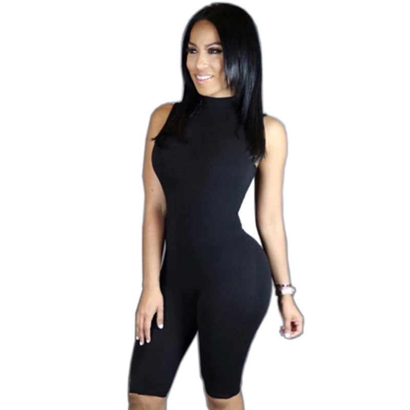 Black Sexy Sleeveless Back Zipped Jumpsuit Bodysuit Playsuit -  - 1