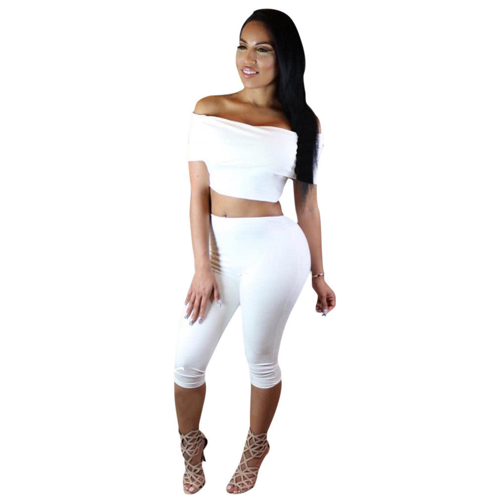 Two Piece Outfit Jumpsuit Short Pants With Crop Top Playsuit - CELEBRITYSTYLEFASHION.COM.AU - 3