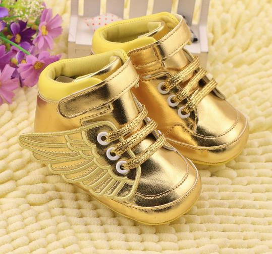Soft Non-slip PU Newborn Baby First Walkers Shoe Infant Child Gold Pony Wing Toddler Boots Boy Girl Angel Wings Booties 0-2T - CelebritystyleFashion.com.au online clothing shop australia