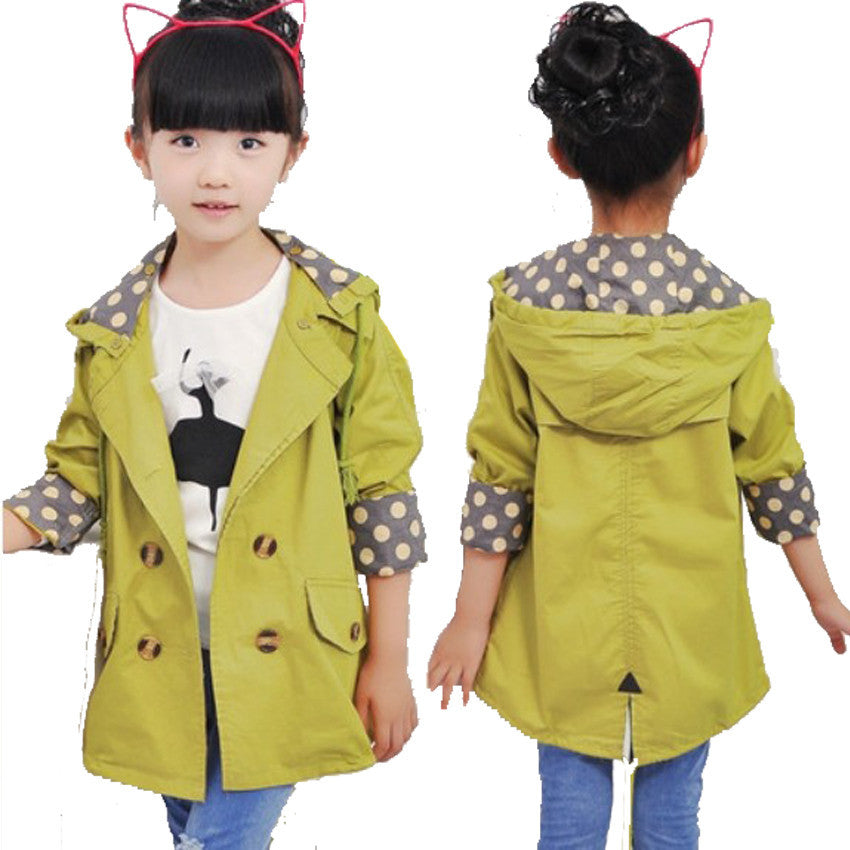 girls jacket children's clothing big kids spring & autumn child medium-long double breasted baby outerwear girl trench coat - CelebritystyleFashion.com.au online clothing shop australia