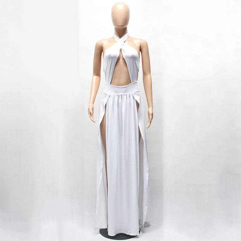 Long Maxi Dress Halter Sleeveless Split Bandage Party Dress - CELEBRITYSTYLEFASHION.COM.AU - 3