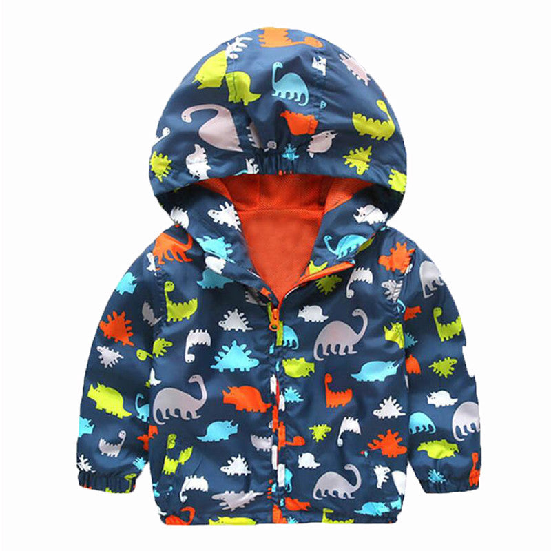 90-120cm Cute Dinosaur Spring Kids Jacket Boys Outerwear Coats Active Boy Windbreaker Cartoon Sport Suit For Children Kids - CelebritystyleFashion.com.au online clothing shop australia