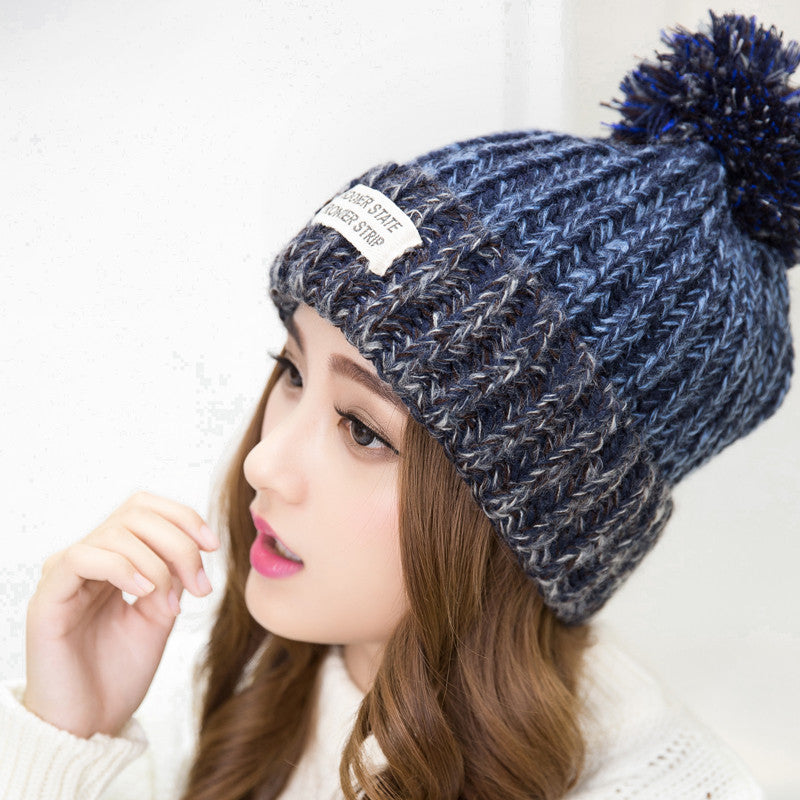 Fashion Woman's Warm Woolen Winter Hats Knitted Fur Cap For Woman Sooner State Letter Skullies & Beanies 6 Color Gorros - CelebritystyleFashion.com.au online clothing shop australia