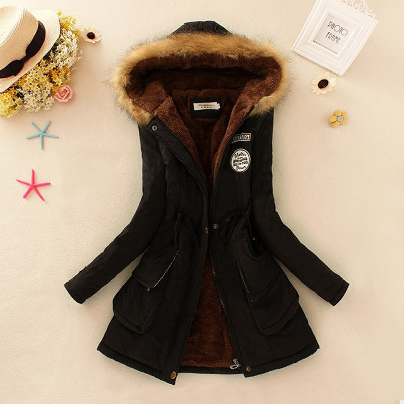 Winter Jacket Women New Winter Womens Parka Casual Outwear Military Hooded Coat Fur Coats Manteau Femme Woman Clothes A77 - CelebritystyleFashion.com.au online clothing shop australia