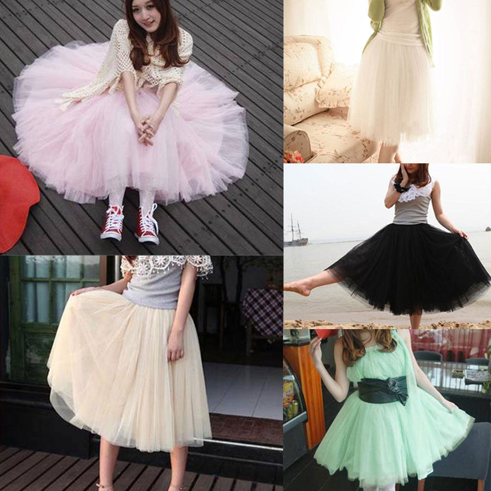 Fashion Women Princess Lace Fairy Style Multilayer Tulle Skirt Bouffant Long skirts - CelebritystyleFashion.com.au online clothing shop australia