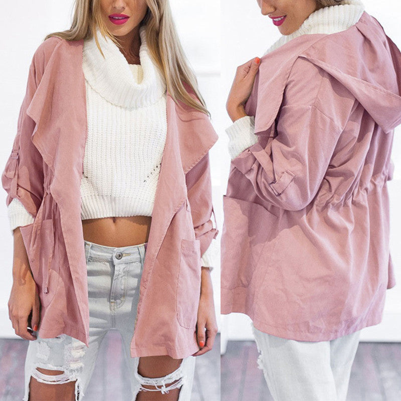 Womens Warm Fashion Hooded Long Coat wind coat Windbreaker Outwear #NS382 - CelebritystyleFashion.com.au online clothing shop australia