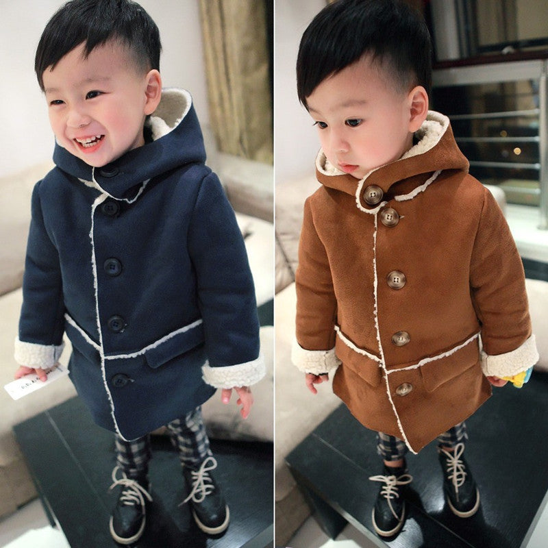 Boys Winter Jackets Coat Autumn Winter Kids Wool Outerwear Girl Coat Children Clothing Baby Clothes Hooded Boys Jackets - CelebritystyleFashion.com.au online clothing shop australia