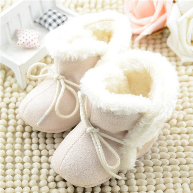 New Cozy Baby Shoes 3 Colors Winter Baby Girl Tie Up Booties Newborn Toddlers Kid Cozy Crib Shoes - CelebritystyleFashion.com.au online clothing shop australia