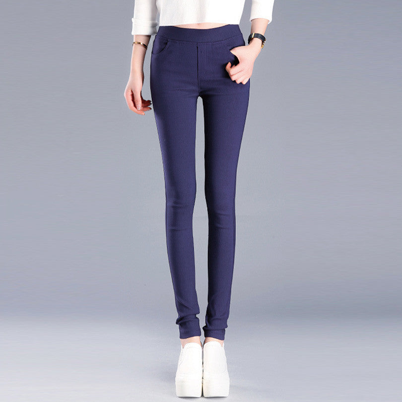 Colored Stretch Fashion Female Candy Colored Pencil Women's Pants Elastic Cotton Pants OL Slim Trousers Size S-3XL - CelebritystyleFashion.com.au online clothing shop australia